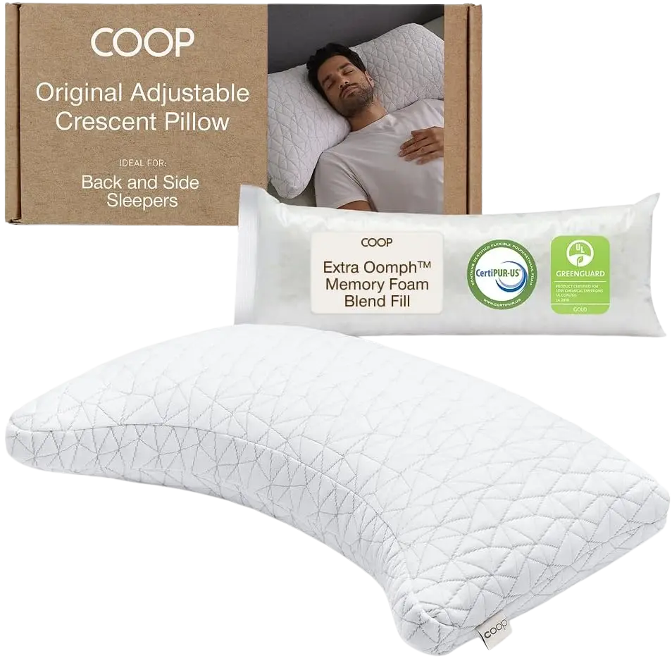 Coop Home Goods Original Crescent Adjustable Pillow Queen